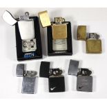 Six Zippo pocket cigarette and pipe lighters, petrol and gas fired. (6)