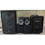 Six speakers, to include a Wharfedale Pro, a pair of M-Audio Studiophile DX4 monitors and others (6)