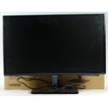 A HannSpree 21.5 inch LCD monitor, with box, together with a Samsung 24 inch monitor and a Acer 19