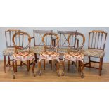 Seven dining chairs, to include two late 19th century carvers, together with two similar, with