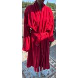 1980's CM Creation Mademoiselle, red swing/duster coat with belt, wool and cashmere, size 34. *