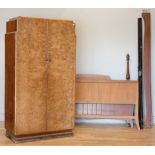 A early 20th century French art deco style double wardrobe, by Rowntrees of Harrogate, York and