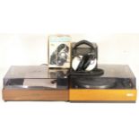 A Pioneer PL-12D turntable, with manual, together with a Domus BA400 turn table and two pairs of