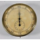 Dent, London, a brass timing clock, numbered 66796, with subsidiary dial, spares or repair, 19cm