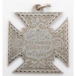 A Victorian silver presentation medal, Elmfield College York, presented June 1890 for English