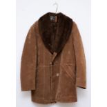 A ladie's Larpell sheepskin style brown coat with wool effect lining, size 48" chest and 38" length.