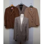 A selection of men's jackets to include a Designer by Farah brown suedette jacket, size 42R, a beige