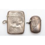 A silver vesta case, Chester 1916, dented and another Birmingham 1907, 47gm