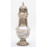 A silver sugar castor,Birmingham 1934, of baluster form with pull off cover, 20cm, 127gm
