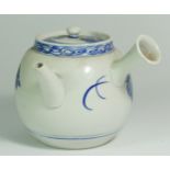 A Japanese Meiji period porcelain teapot, early 20th century, decorated with foliage, 12cm tall.