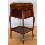 An Edwardian mahogany cabinet wind up gramophone by Dulcetto, with hinged sound board. H105, W44,