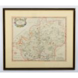 Robert Morden, map of Hertfordshire, c. 1757, hand coloured engraving, 37 x 45cm