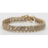 A 9ct gold and diamond twist link bracelet, stated weight 2.75gm, 19cm, 16.5gm