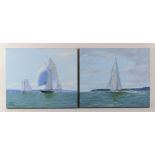 Ron Charles Mitchell (b.1960), a pair, "Mariette and Westward on the Solent" and "Catching the