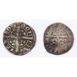 Edward I, (1279 - 1307) two long cross pennies (2)