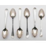A Georgian provincial set of five Old English tea spoons, by Dorothy Langlands, Newcastle c.1800/20,