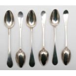 Scottish provincial; a George silver set of six pointed tea spoons by Edward Livingstone , Dundee,
