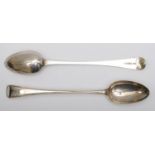A George III silver pair of Old English and Thread basting spoons, by Charles Hougham, London