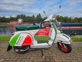 1980 Vespa 125, 124cc. Registration number HJW 761W. Frame number VLX1T 194852. Engine number