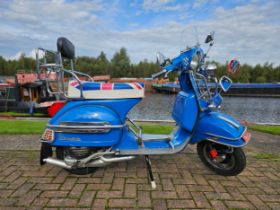 1980 Vespa PX125, 124cc. Registration number LKJ 137V. Frame number 112258. Engine number VNX1