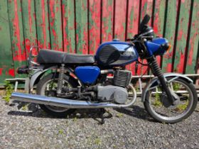 1977 MZ TS250/1, 243cc. Registration number UHH 273S. Frame number not found. Engine number 2318031.