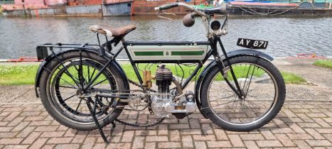 1909 Triumph 3 1/2hp, 476cc. Registration number AY 871. Frame number 140065. Engine number 14105.