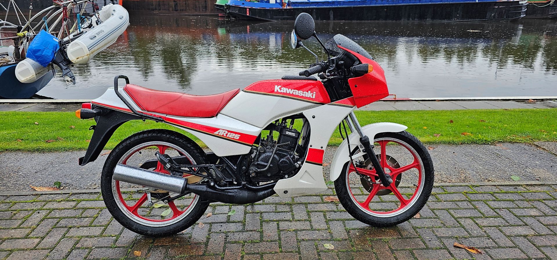 1987 Kawasaki AR125, 123cc. Registration number NOVA 24E148344 HMRC. Frame number AR125 A 014 634.