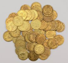 A collection of 50 half guinea gaming tokens, In Memory of the Good Old Days, 1788, (50)