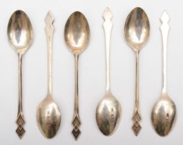 A silver set of coffee spoons, Birmingham 1935, 40gm