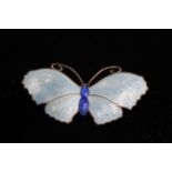 A silver and enamel butterfly brooch, 66mm, by John Atkin & Sons, 66mm, 26gm