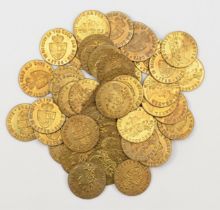 A collection of 50 half guinea gaming tokens, In Memory of the Good Old Days, 1788, (50)