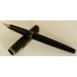 Mont Blanc, a Classique black fountain pen with 14K gold nib,