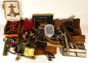 A collection of early 20th century and later carpenters hand tools, to include multi planes,