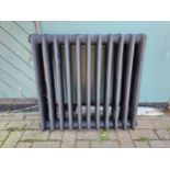 An Ideal cast iron 11 division radiator, 73 x 72cm