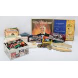 A collection of ceramics, glassware and playworn diecast models, together with 78 rpm and 45 rpm