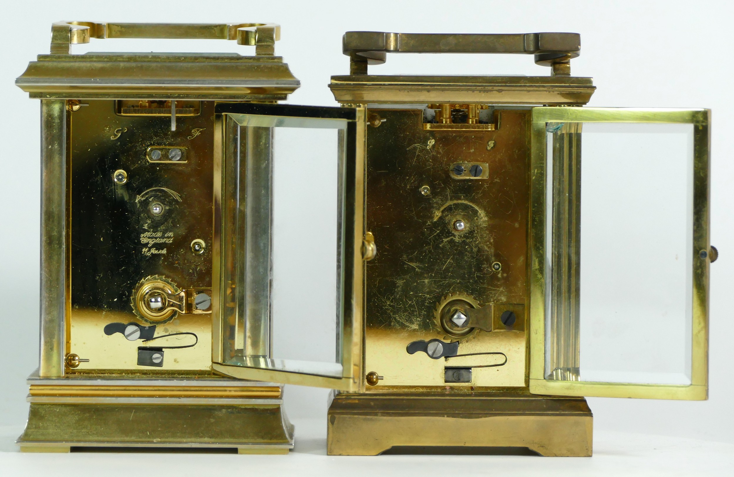 A 1970s brass 8 day carriage clock, commemorating the Queens' Silver Jubilee, together with a - Image 4 of 4