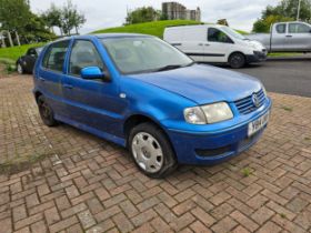 2001 VW POLO, 1390cc. Registration number Y814UKM. VIN number WVWZZZ6NZ1Y259513. Property of a