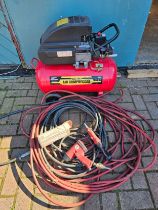 A Pro User 8 bar air compressor, model ACK50, 2hp, with air line and air tools