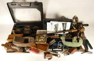 A collection of early 20th century and later carpenters hand tools, to include multi planes,