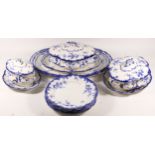 A Ridgeway's porcelain part dinner service 'Chiswick' blue & white pattern, reg 295 281,