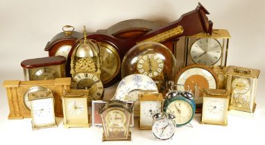 A collection of mid 20th century and later mantel clocks, anniversary clocks, wall clocks, and