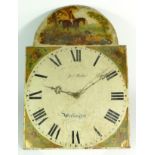 A Victorian longcase clock painted dial, with a thirty hour movement. 51cm long.