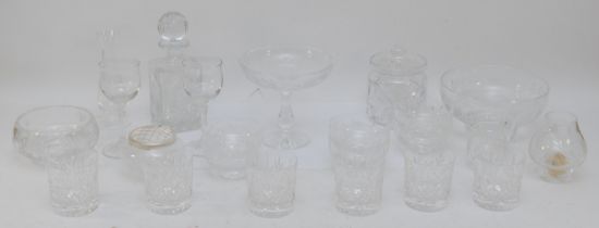 A collection of Stuart cut crystal glassware, comprising of six desert bowls, a fruit bowl, cream