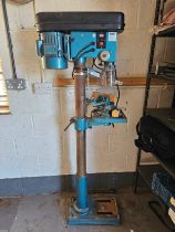 A Clarke 5/8" drill press, 240V with attachments