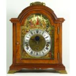 A Christian Hagans of Holland bracket clock, walnut and mahogany cased having a Franz Hermle 8 day