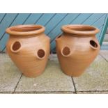 A pair of Errington Reay & Co salt glaze stoneware pots, 41cm high