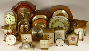 A collection of mid 20th century and later mantel clocks, anniversary clocks, wall clocks,