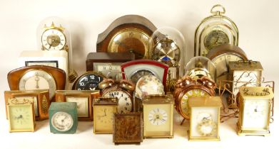 A collection of mid 20th century and later mantel clocks, anniversary clocks, wall clocks,