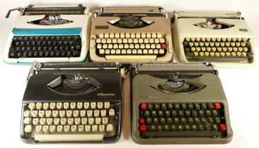 A large collection of mid 20th century and later typewriters, makers to include Imperial, Olympia,