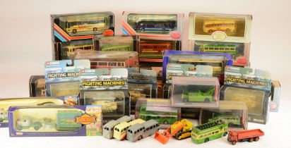 Three boxes of modern diecast models, primarily by Corgi, boxed, together with a selection of